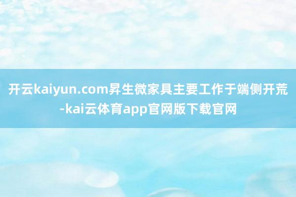 开云kaiyun.com昇生微家具主要工作于端侧开荒-kai云体育app官网版下载官网
