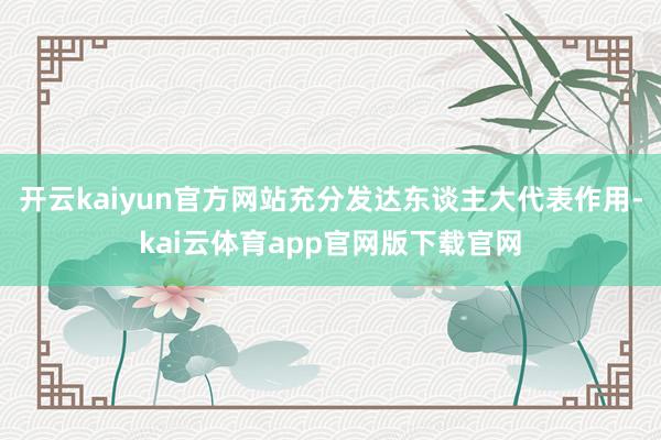 开云kaiyun官方网站充分发达东谈主大代表作用-kai云体育app官网版下载官网