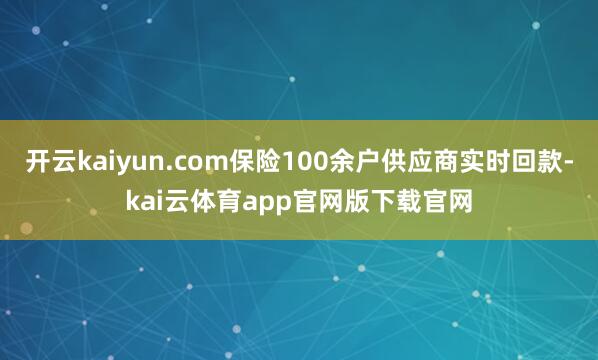 开云kaiyun.com保险100余户供应商实时回款-kai云体育app官网版下载官网