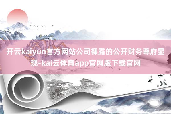 开云kaiyun官方网站　　公司裸露的公开财务尊府显现-kai云体育app官网版下载官网