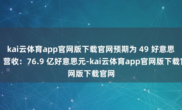kai云体育app官网版下载官网预期为 49 好意思分;营收:76.9 亿好意思元-kai云体育app官网版下载官网