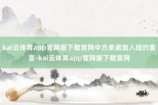 kai云体育app官网版下载官网中方承诺加入纽约宣言-kai云体育app官网版下载官网